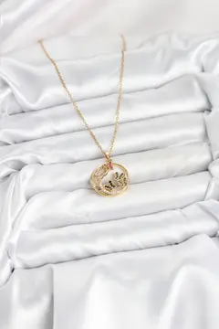 316L Çelik Zincir Gold Renk Zirkon Taşlı Kelebekli Kadın Kolye 5886