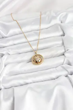316L Çelik Zincir Gold Renk Kutup Yıldızı Model Kadın Kolye 5886