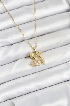 316L Çelik Zincir Gold Renk Erkek Kız Model Kadın Kolye 5886