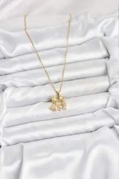 316L Çelik Zincir Gold Renk Erkek Kız Model Kadın Kolye 5886