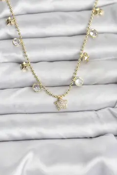 Pirinç Gold Renk Yıldız Model Kadın Kolye 5886