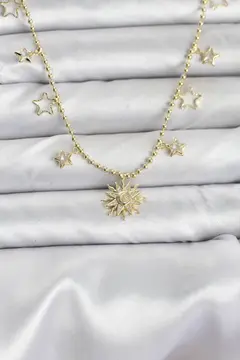 Pirinç Gold Renk Güneş Model Kadın Kolye 5886