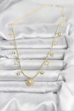 Pirinç Gold Renk Güneş Model Kadın Kolye 5886