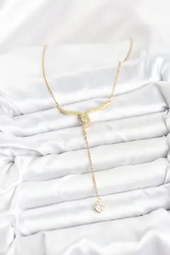 316L Çelik Zincir Gold Renk Yılan Model Y Kolye 5886
