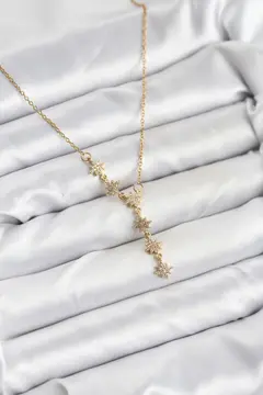 316L Çelik Zincir Gold Renk Kutup Yıldızı Model Kadın Kolye 5886