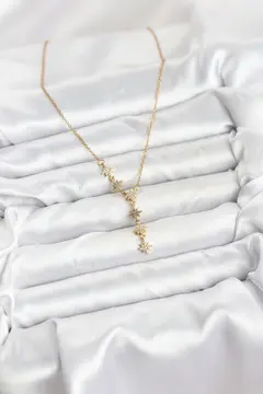 316L Çelik Zincir Gold Renk Kutup Yıldızı Model Kadın Kolye 5886