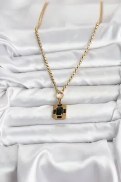 316L Çelik Zincir Gold Renk Vintage Model Kadın Kolye 5886