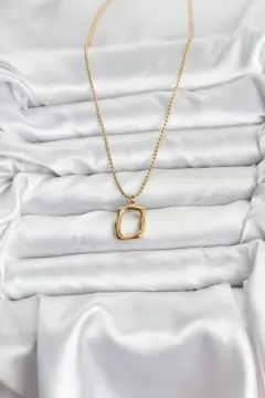 316L Çelik Zincir Gold Renk Model Kadın Kolye 5886