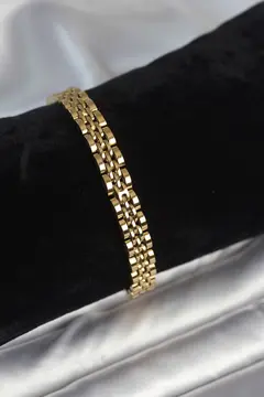 316L Çelik 7 mm Kalınlıkta Gold Renkli Erkek Bileklik 5886