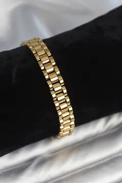 316L Çelik Gold Renk 9 mm Kalınlık Erkek Bileklik 5886