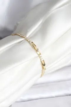 Anka Kuşu Model Zirkon Taşlı Gold Renk Pirinç Su Yolu Kadın Bileklik 5886