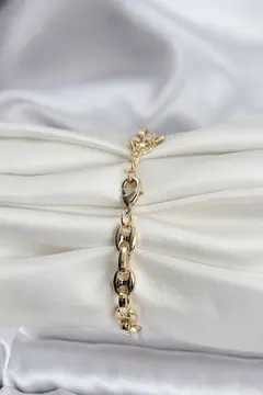 14K Gold Renk Kaplama Kahve Çekirdeği Model CM Kadın Bileklik 5886