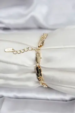 14K Gold Renk Kaplama Zincir Model CM Kadın Bileklik 5886