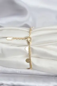 14K Gold Renk Kaplama Kalpli Model CM Kadın Bileklik 5886