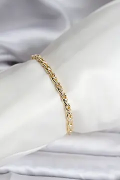 14K Gold Renk Kaplama Zincir Model Kadın CM Bileklik 5886