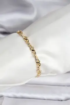 14K Gold Renk Kaplama Zincir Model CM Kadın Bileklik 5886