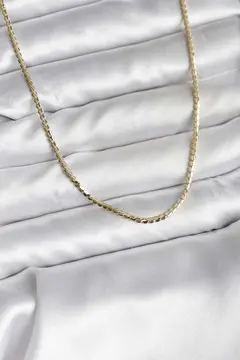 14K Gold Renk Kaplama Ezme Zincir Model CM Kadın Kolye 5886