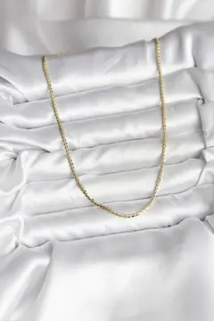 14K Gold Renk Kaplama Ezme Zincir Model CM Kadın Kolye 5886