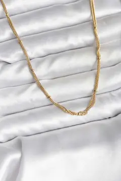 14K Gold Renk Kaplama Topçuk Zincirli Model CM Kadın Kolye 5886