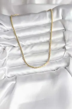 14K Gold Renk Kaplama Zincir Model CM Kadın Kolye 5886