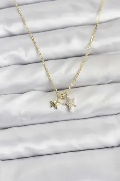 Pirinç Gold Renk Yıldız Minimal Kadın Kolye 5886