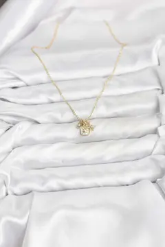 Pirinç Gold Renk Minimal Charmlı Kadın Kolye 5886