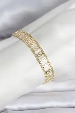 316L Çelik Gold Renk Labirent Model Kadın Bileklik 5886
