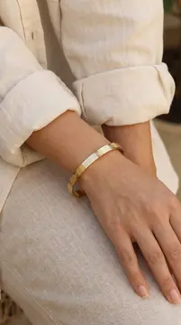 316L Çelik Gold Renk Ayetel Kürsi Yazılı Bileklik 5886