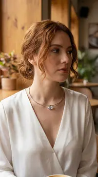 Pirinç Gümüş Renk Choker Model Zirkon Taşlı Kadın Kolye 5886