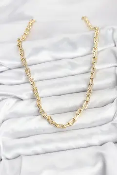 Gold Renk Pirinç Tifani Model Kadın Kolye 5886