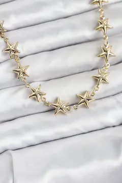 Yıldız Model Pirinç Gold Renk Kadın Kolye 5886