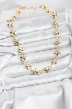Yıldız Model Pirinç Gold Renk Kadın Kolye 5886