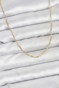 CM 14K Gold Renk Pirinç Ezme Burgu Model Kadın Kolye 5886