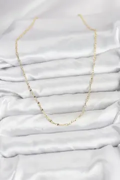 CM 14K Gold Renk Pirinç Gemi Zinciri Model Kadın Kolye 5886