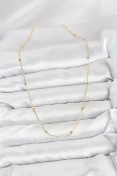 CM 14K Gold Renk Minik Top Zincirli Kadın Kolye 5886