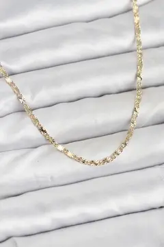 CM 14K Gold Renk Lazerli Zincir Model Kadın Kolye 5886