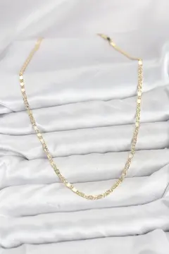 CM 14K Gold Renk Lazerli Zincir Model Kadın Kolye 5886