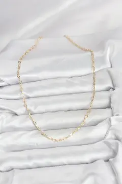 CM 14K Gold Renk Kalp Zincirli Kadın Kolye 5886