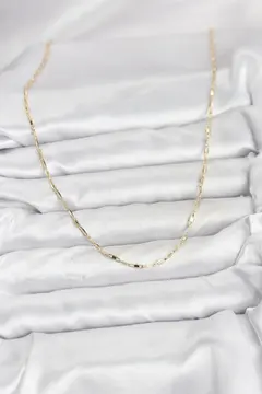 CM 14K Gold Renk Pirinç Ataç Zincir 60 cm Kadın Kolye 5886