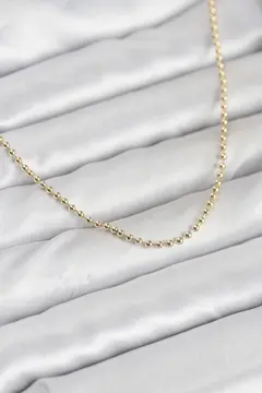 CM 14K Gold Renk Top Zincirli Model 60 cm Kadın Kolye 5886