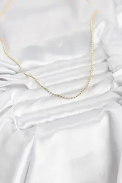 CM 14K Gold Renk Top Zincirli Model 60 cm Kadın Kolye 5886