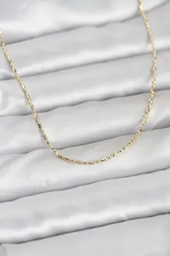 CM 14K Gold Renk Zincirli 60 cm Kadın Kolye 5886