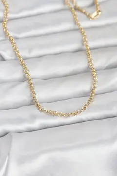 CM 14K Gold Renk Halka Zincir Model 60 cm Kadın Kolye 5886