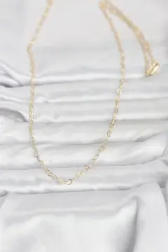 CM 14K Gold Renk Kalp Zincirli 60 cm Kadın Kolye 5886