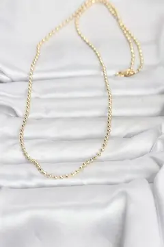 CM 14K Gold Renk Top Zincirli Model 60 cm Kadın Kolye 5886