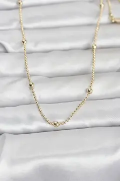 CM 14K Gold Renk Top Zincir 60 cm Kadın Kolye 5886