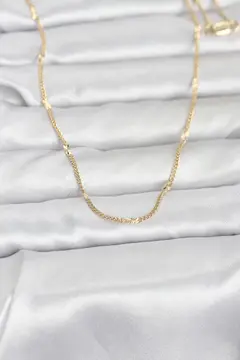 CM 14K Gold Renk Lazer Puntalı Model 60 cm Kadın Kolye 5886