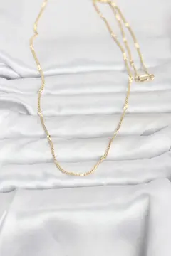 CM 14K Gold Renk Lazer Puntalı Model 60 cm Kadın Kolye 5886