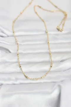 CM 14K Gold Renk Bar Zincir Model 60 cm Kadın Kolye 5886
