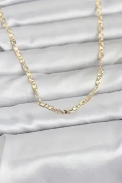 CM 14K Gold Renk Lazer Zincirli Model 60 cm Kadın Kolye 5886